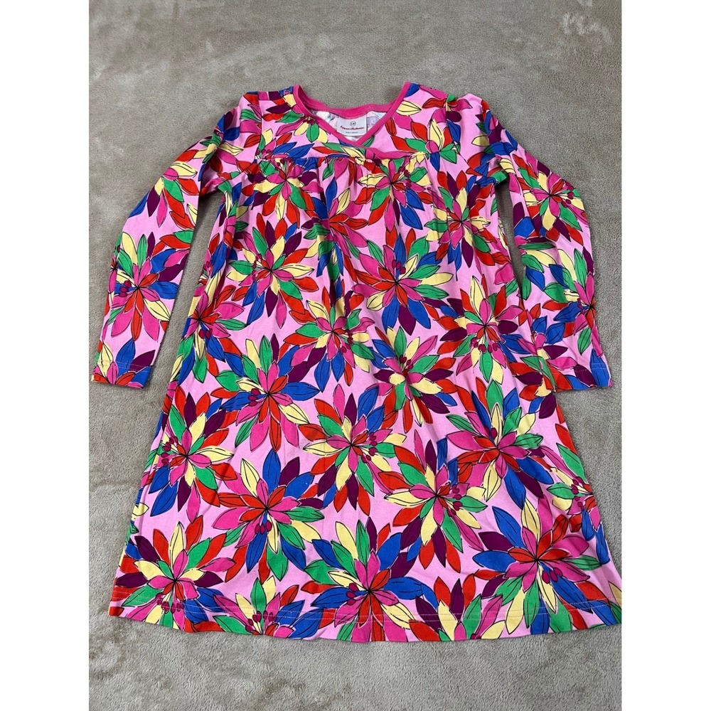 Hanna Andersson Starburst Flower Vibrant AOP Top Girl 130 8 multicolor LS EUC